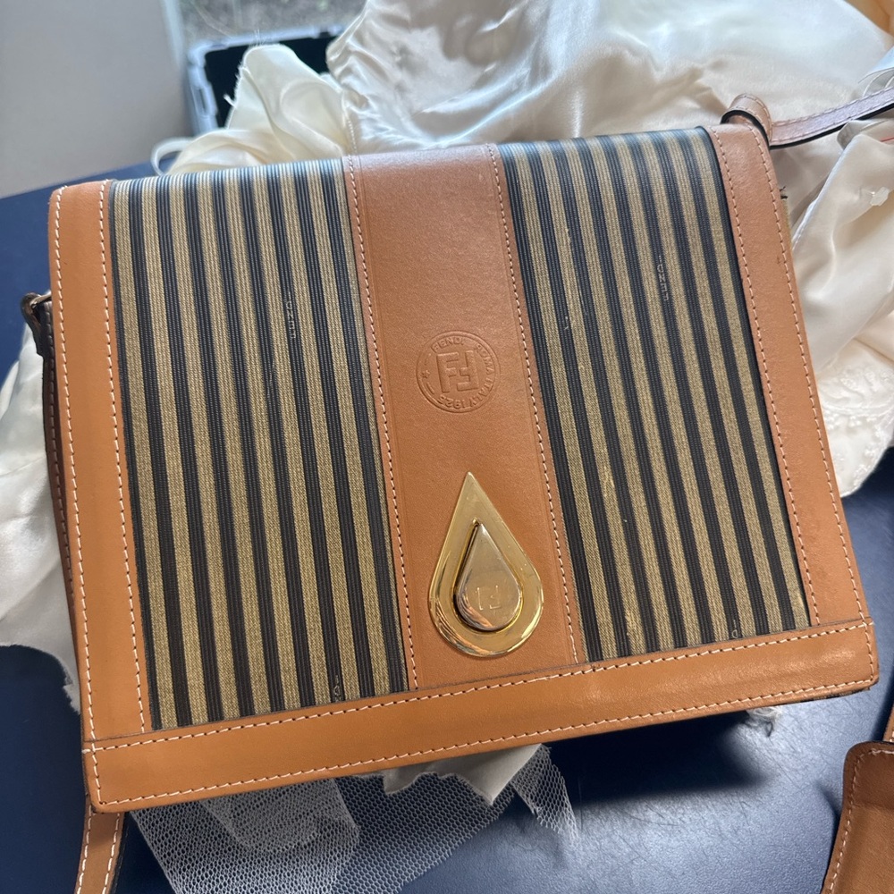 Rare Vintage Fendi Pequin Crossbody